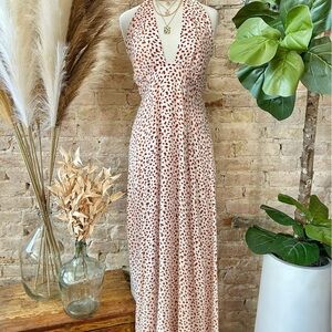 Savanna Jane Backless Dress in Cream and Brown